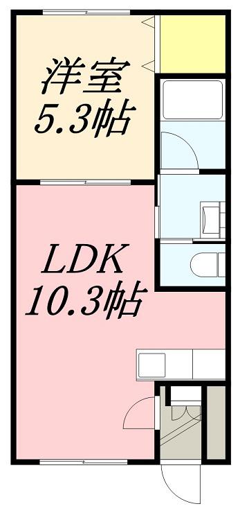 ルカ的場(1LDK/3階)の間取り写真