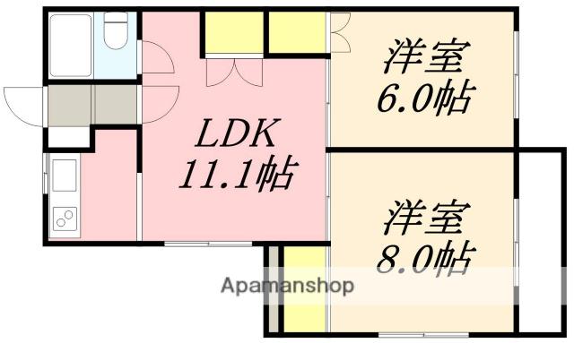 アレクサンドリア(2LDK/1階)の間取り写真