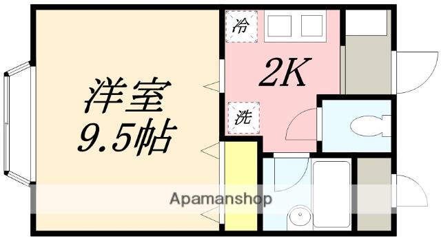 CLAIRE港町(1K/2階)の間取り写真