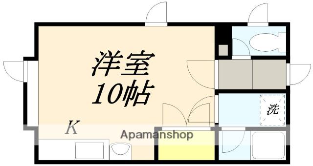 コーポすずらん(ワンルーム/2階)の間取り写真