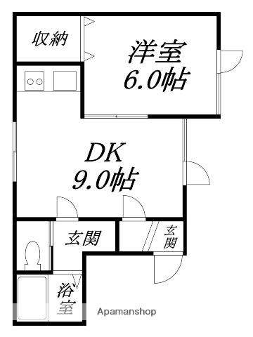パステルコートミナト(1DK/1階)の間取り写真