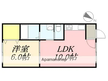 ピュアパレス港(1LDK/3階)の間取り写真