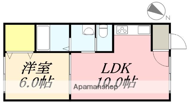 ピュアパレス港(1LDK/4階)の間取り写真