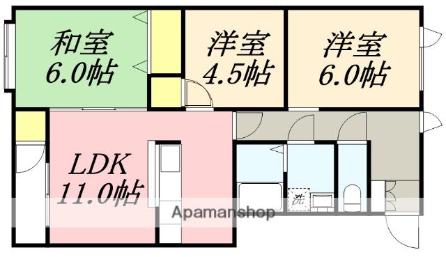 SUNRISE HEIGHTS NO.1(3LDK/1階)の間取り写真