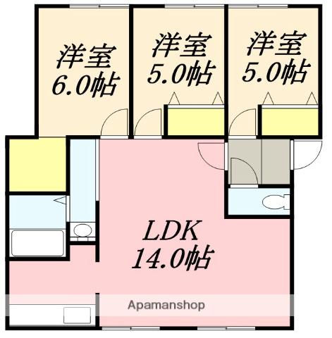 SUDOU HOUSEⅤ(3LDK/2階)の間取り写真