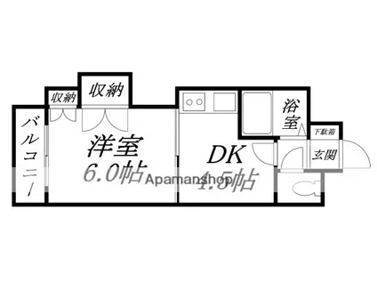 エンドレス高松(1DK/4階)の間取り写真