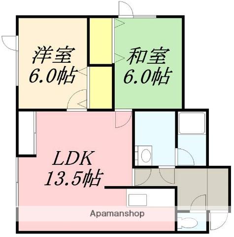 パレスセナⅡ(2LDK/1階)の間取り写真