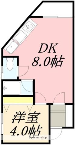 メゾンM Ⅱ(1DK/2階)の間取り写真