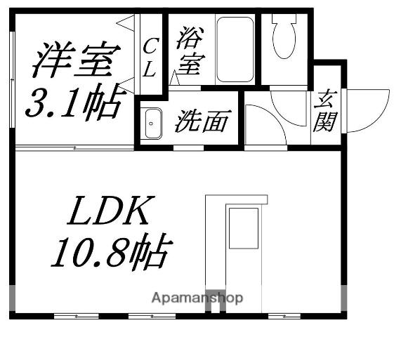 PERAZZI時任(1DK/4階)の間取り写真
