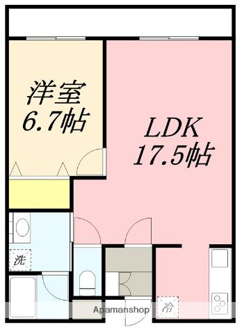 メゾン時任(1LDK/3階)の間取り写真