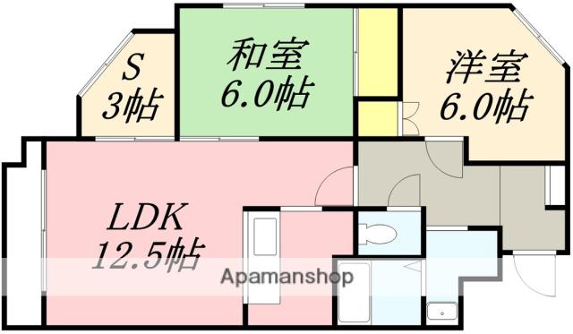 ロイヤルシティ弐番館富岡(2SLDK/2階)の間取り写真