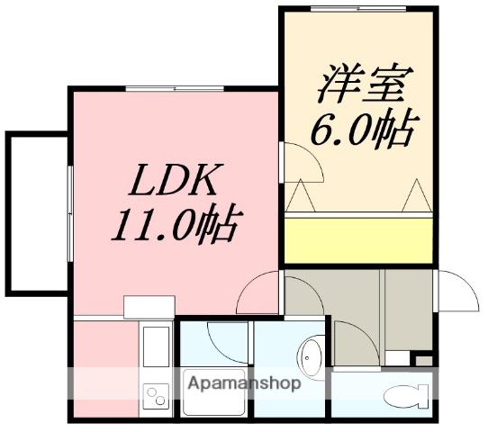 MS.SAKATA(1LDK/3階)の間取り写真