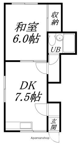 コーポ泉州(1DK/3階)の間取り写真