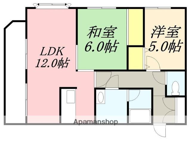 ライオンズマンション函館湯川第3(2LDK/2階)の間取り写真