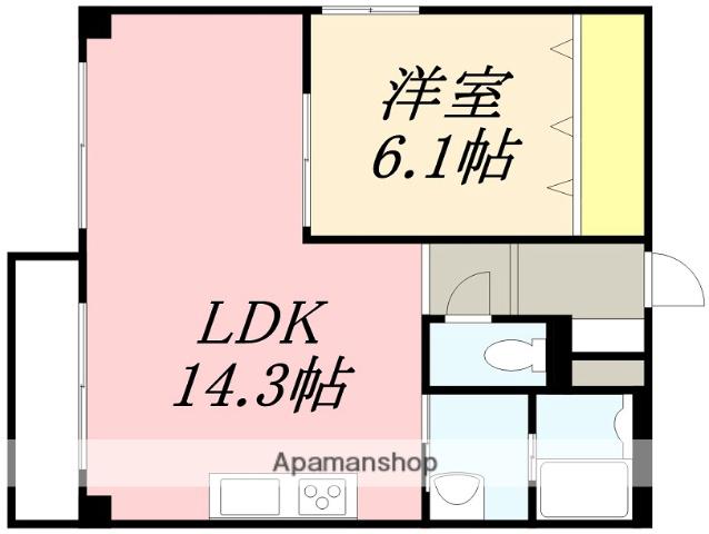 YUNO CROSSPLACE(1LDK/2階)の間取り写真