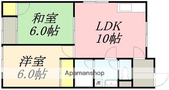 バルビゾン湯川(2LDK/2階)の間取り写真