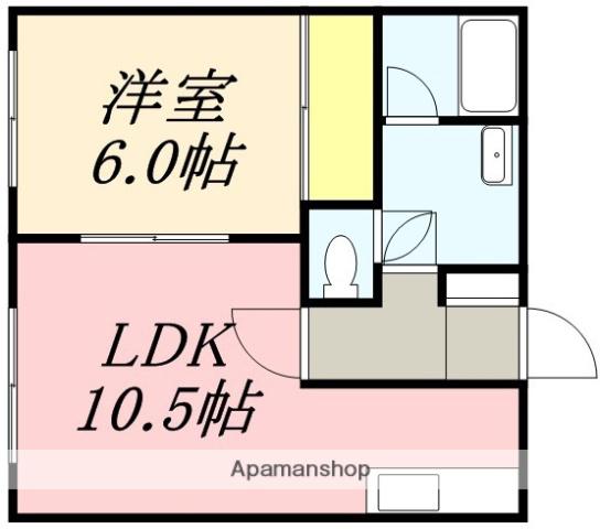 カーサ湯の浜Ⅱ(1LDK/1階)の間取り写真