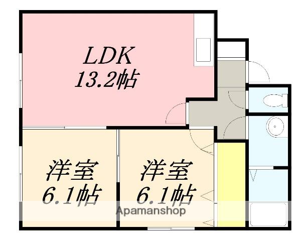SEINT ROCK湯浜(2LDK/4階)の間取り写真