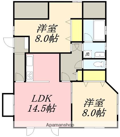 コーポ向日葵(2LDK/1階)の間取り写真