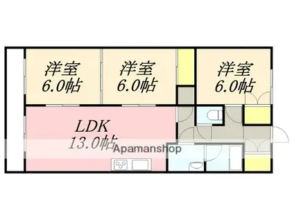 アベニュー88(3LDK/3階)の間取り写真