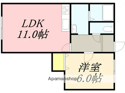 センチュリー七飯(1LDK/2階)の間取り写真
