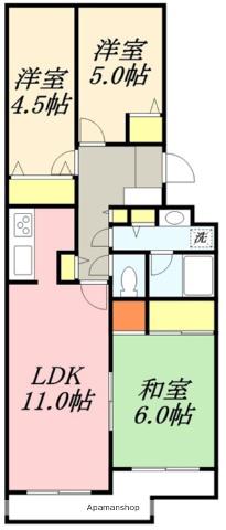 シャトーム吉川町(3LDK/4階)の間取り写真