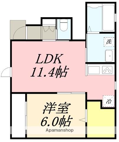 コサージュ(1LDK/1階)の間取り写真