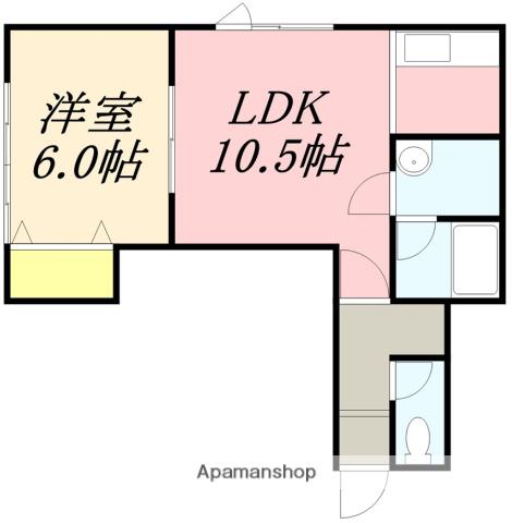 ローズアパートⅡ(1LDK/2階)の間取り写真
