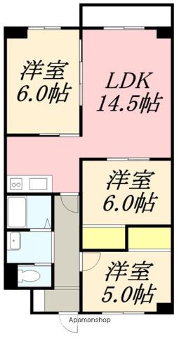 ピアコート神山(3LDK/1階)の間取り写真