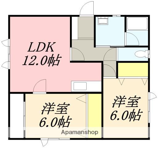 リバーサイド愛Ⅰ(2LDK/1階)の間取り写真