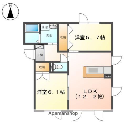 ABISTA(2LDK/1階)の間取り写真