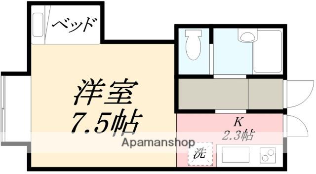 ルシール陣川(1K/2階)の間取り写真