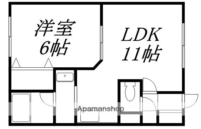 函館本線 桔梗駅 徒歩18分 3階建 築23年(1LDK/2階)の間取り写真