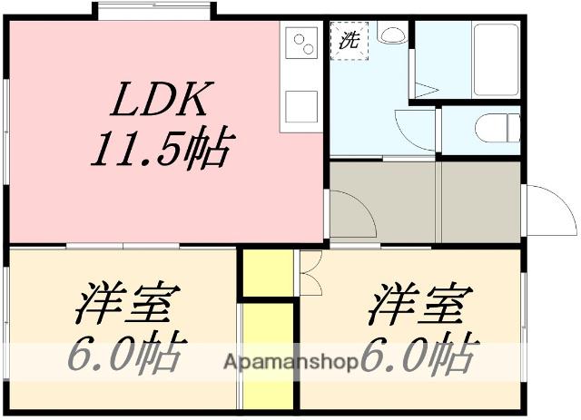 セザールⅠ(2LDK/2階)の間取り写真