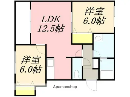 FIELD VILLAGE(2LDK/4階)の間取り写真