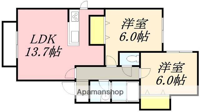 ERYS HOUSE(2LDK/3階)の間取り写真