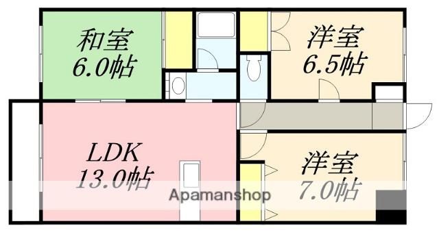 ハイム桔梗Ⅰ(3LDK/1階)の間取り写真