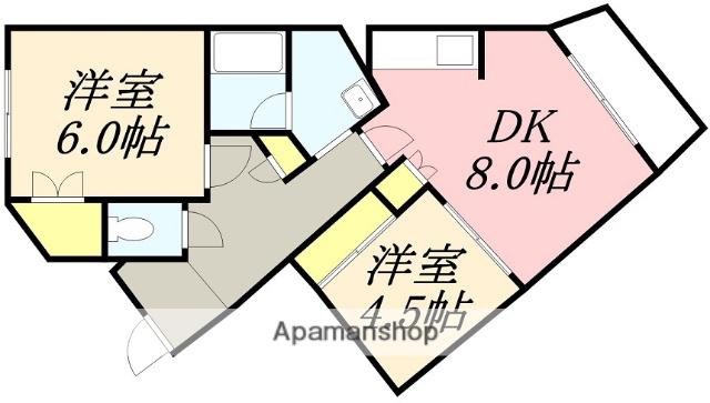 ハイム桔梗Ⅰ(2DK/3階)の間取り写真
