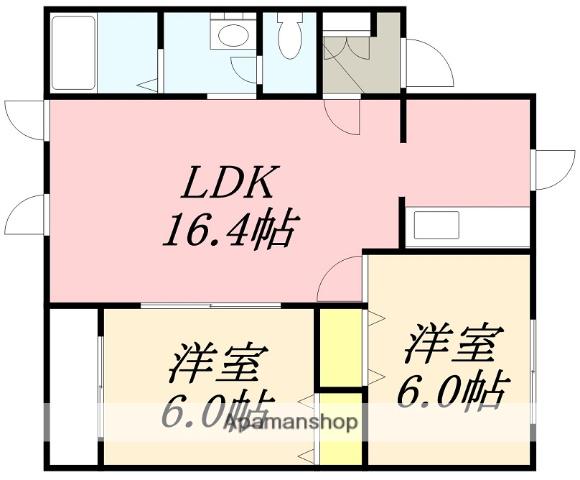 コーポかえで(2LDK/2階)の間取り写真