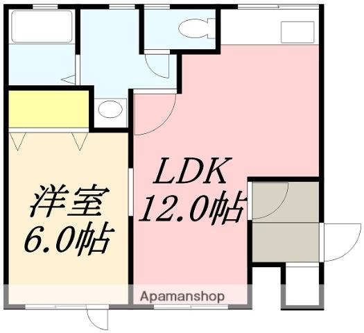 ハイツ高村(1LDK/1階)の間取り写真