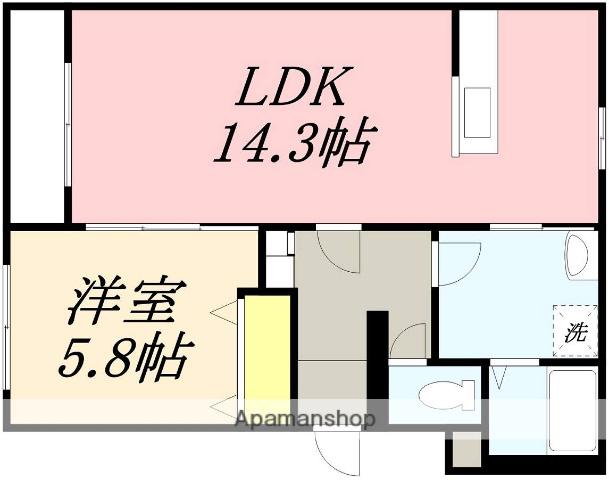 FIFTY ONE-51(1LDK/3階)の間取り写真