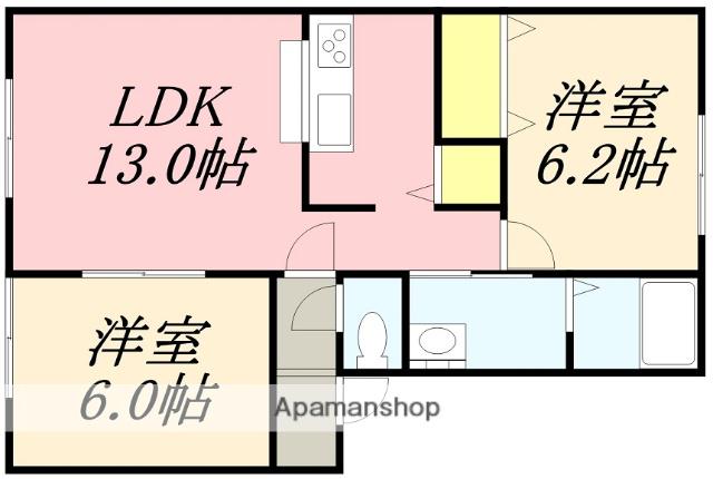 メイプルハイムⅡ(2LDK/1階)の間取り写真