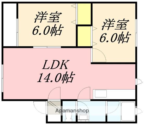 フォレストリーA館(2LDK/1階)の間取り写真