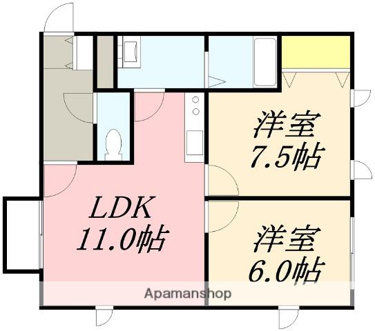 アムールVⅠ(2LDK/2階)の間取り写真