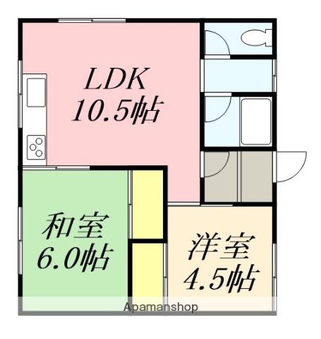 マイハイツ(2LDK/2階)の間取り写真