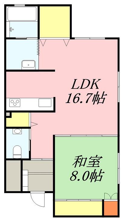 シエルブルードゥ(1LDK/1階)の間取り写真