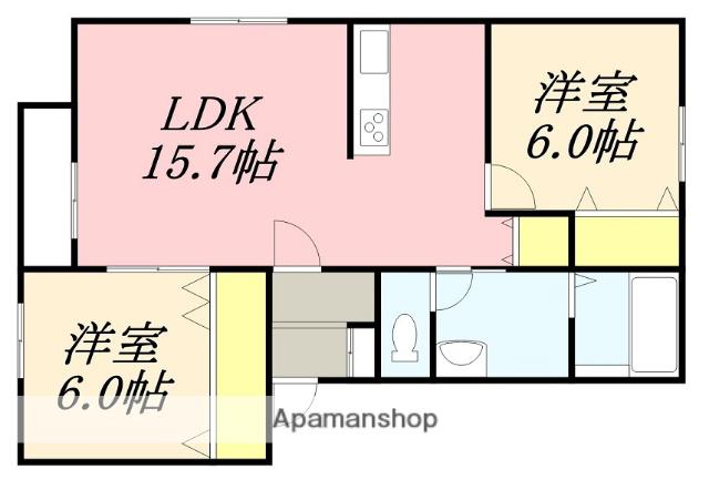 レジデンス スエヒロⅤ(2LDK/1階)の間取り写真