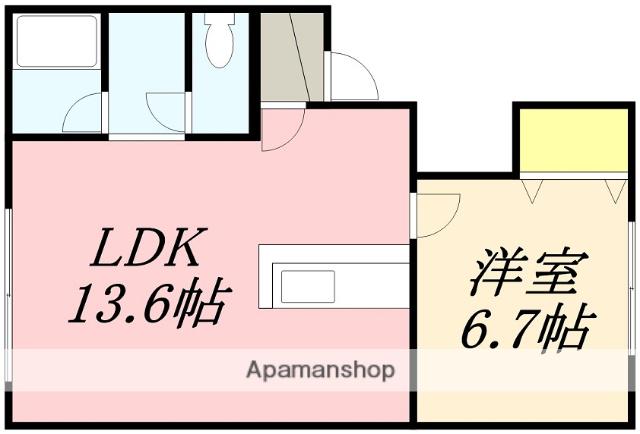 ラ・メゾン・ボワⅢ(1LDK/2階)の間取り写真