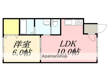 ピュアパレス七重浜(1LDK/2階)の間取り写真