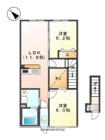 CRECIA(2LDK/2階)の間取り写真